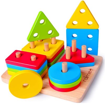 Sortierspiel Montessori Holzspielzeug ab 2 Jahre Holzsteckspiel 