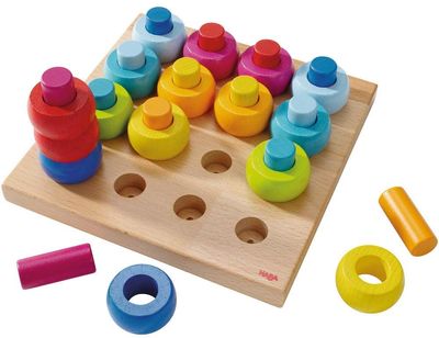 Steckbox Kreativ Holz Steckspiel 500 Stecker Kreativität Legespiel Neu 
