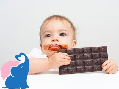 Kinder essen Schokolade