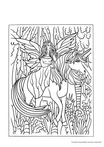 feen einhorn ausmalen