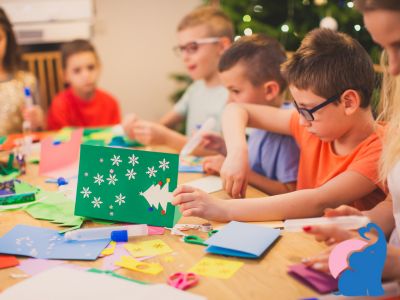 Weihnachtskarte basteln mit Kindern